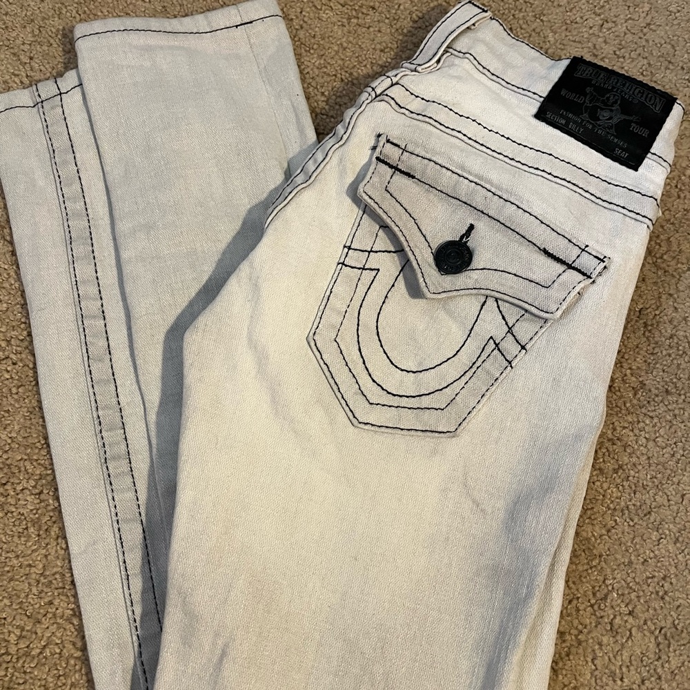 WHITE TRUE RELIGION JEANS, women’s size 24 slim fit